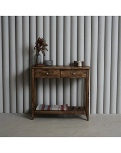 Консоль из массива березы 2 ящика каштановый Laredoute