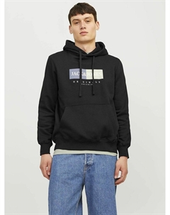 Свитшот прямой с капюшоном черный Laredoute