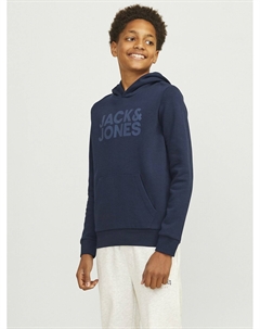 Худи с капюшоном и логотипом из мольтона синий Laredoute