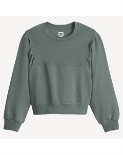 Свитшот из мольтона зеленый La redoute collections