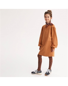 Свободное платье с длинными рукавами каштановый La redoute collections