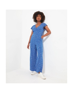 Комбинезон с принтом и V-образным вырезом Ditsy синий Laredoute