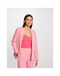 Жакет костюмный прямой с шалевым воротником розовый Laredoute