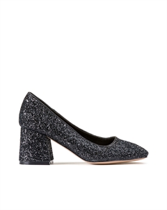 Туфли с пайетками на широком каблуке черный Laredoute