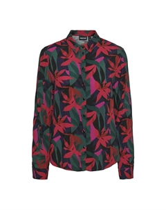 Блузка с принтом длинные рукава розовый Pieces