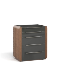 Комод из шпона ореха 5 ящиков бежевый So'home