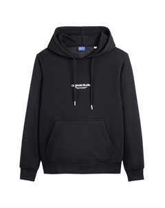 Свитшот свободного покроя с капюшоном черный Laredoute