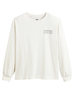 Лонгслив с надписью бежевый La redoute collections