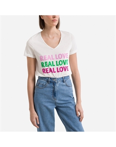 Футболка с короткими рукавами и принтом спереди белый Vero moda