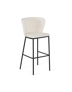 Стул барный из букле и металла белый Laredoute