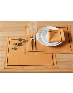 Набор из 4 салфеток под столовые приборы Metis Bourdon каштановый Laredoute