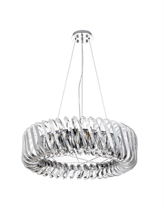 Подвесная люстра из металла и хрусталя серый So'home