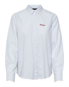 Тонкая полосатая рубашка Amour синий Pieces