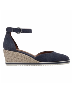 Босоножки на танкетке синий Tamaris