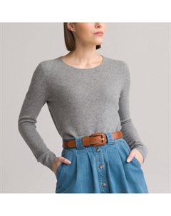 Пуловер с круглым вырезом 100 кашемир серый Anne weyburn