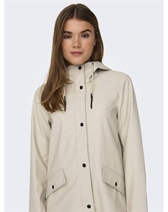 Плащ макинтош средней длины с фиксированным капюшоном демисезонный бежевый Laredoute