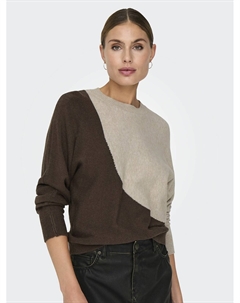 Пуловер с круглым вырезом и длинными рукавами каштановый Laredoute