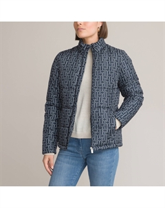 Куртка стеганая короткая с графическим принтом зимняя модель синий Laredoute