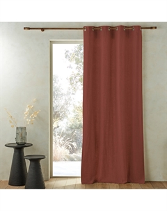 Штора из стираного льна на подкладке с люверсами Private каштановый Am.pm.