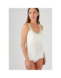 Топ с кружевом Perfect Fit белый Laredoute