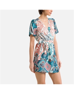 Платье с запахом и принтом JARA синий Laredoute