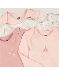 Комплект из пяти боди с длинными рукавами розовый La redoute collections