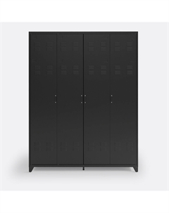 Шкаф 4-х дверный металлический Hiba черный La redoute interieurs