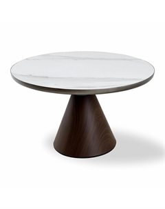 Столик журнальный из металла и спеченного камня каштановый Laredoute