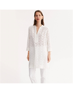 Туника с вышивкой и тунисским воротником рукава 34 белый Anne weyburn