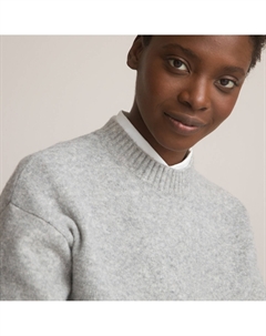 Пуловер с круглым вырезом серый La redoute collections