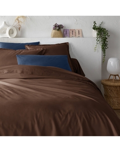 Пододеяльник из хлопкового перкаля каштановый La redoute interieurs