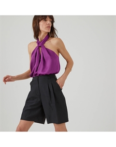 Топ с запахом спереди фиолетовый La redoute collections