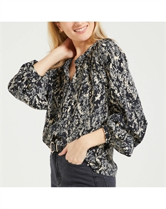 Блузка с принтом воротник-стойка черный Jdy