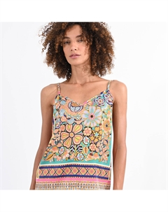 Топ с цветочным принтом оранжевый Laredoute