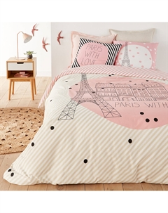 Пододеяльник из хлопка Paris for ever черный La redoute interieurs