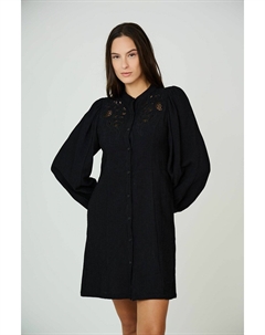 Платье короткое с длинными рукавами и воротником-стойкой черный See u soon