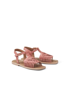 Сандалии из кожи с квадратным мыском розовый La redoute collections