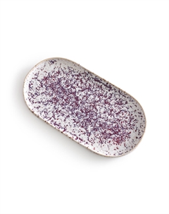 Блюдо овальное из глазурованной керамики Hortensia белый Laredoute