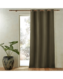 Штора из стиранного льна с люверсами Private зеленый Laredoute