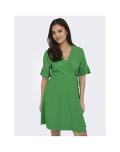 Платье с запахом короткое зеленый Laredoute