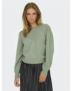 Пуловер с круглым вырезом и длинными рукавами зеленый Jdy