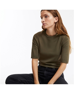 Базовый джемпер короткие рукава зеленый Laredoute