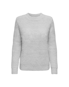 Пуловер из пышного трикотажа с круглым вырезом серый Only