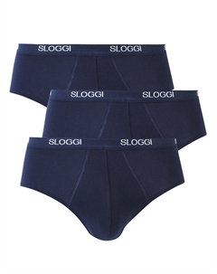 Комплект из 3 закрытых трусов средней посадки синий Sloggi