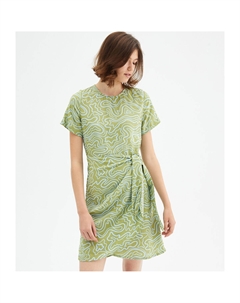 Платье с запахом короткими рукавами и принтом зеленый Compania fantastica