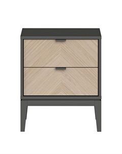 Тумба прикроватная с 2 ящиками из массива бука серый So'home