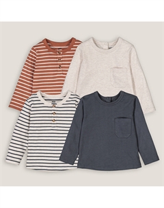 Комплект из четырех лонгсливов La Redoute разноцветный Laredoute