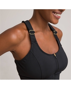 Топ спортивный на молнии черный Laredoute