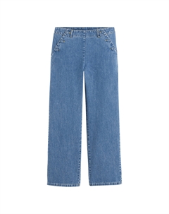 Джинсы прямые с завышенной талией синий Laredoute