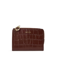 Визитница из кожи с крокодиловым принтом Iza красный Laredoute